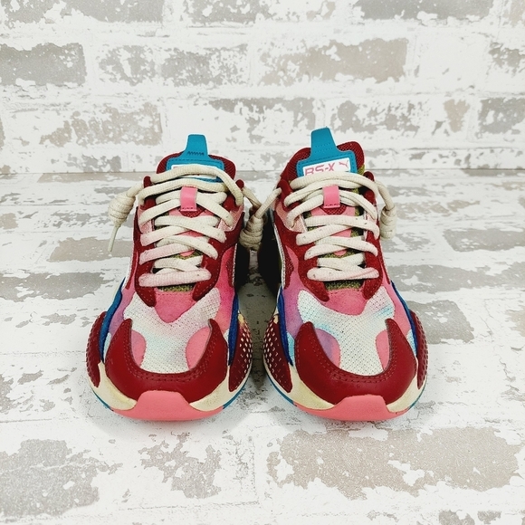 Puma RS-X Multicolor Lace-Up Puzzle Cabernet Shoes K925 - Picture 7 of 12